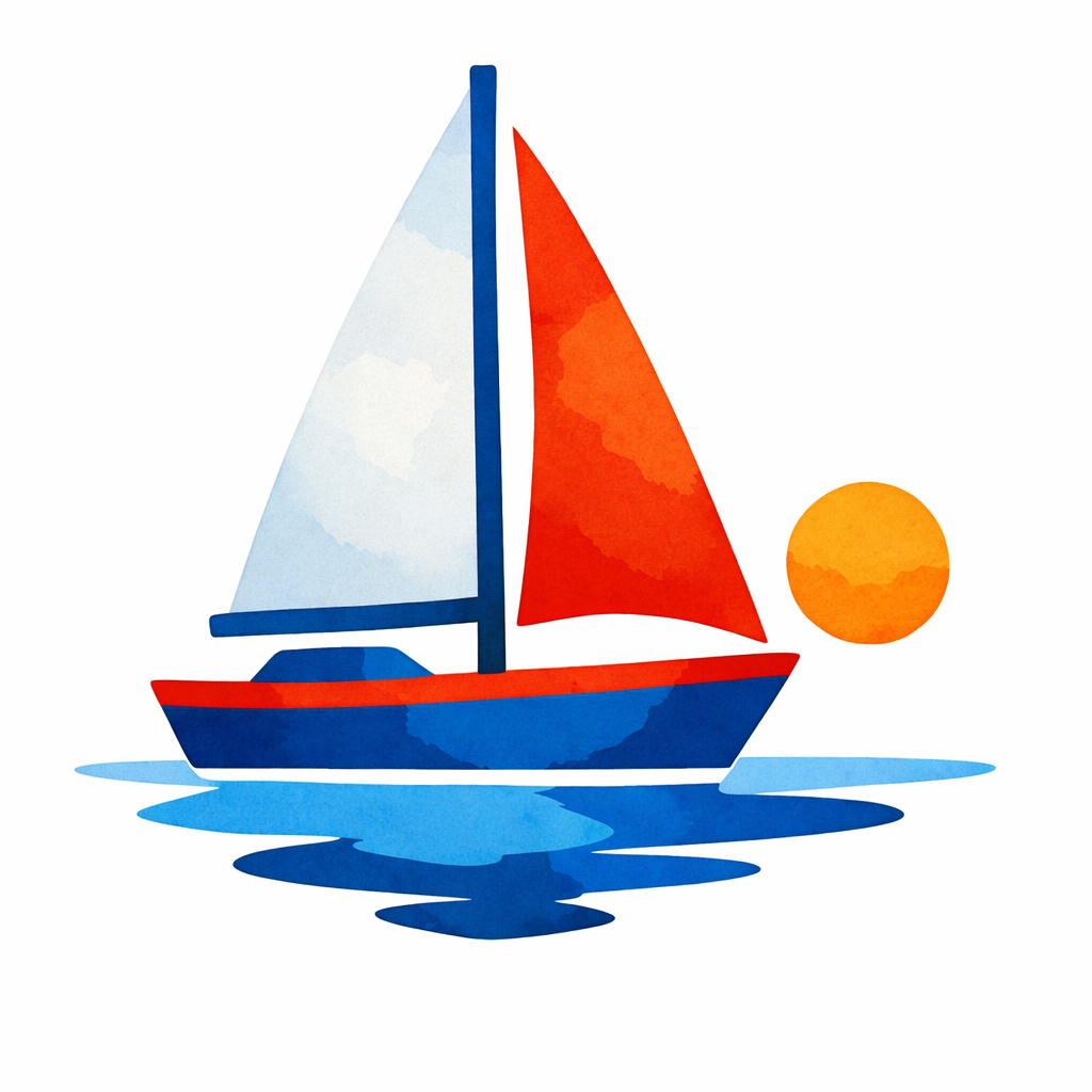 Sailboat On Calm Water cross-stitch pattern preview — Nautical & Coastal