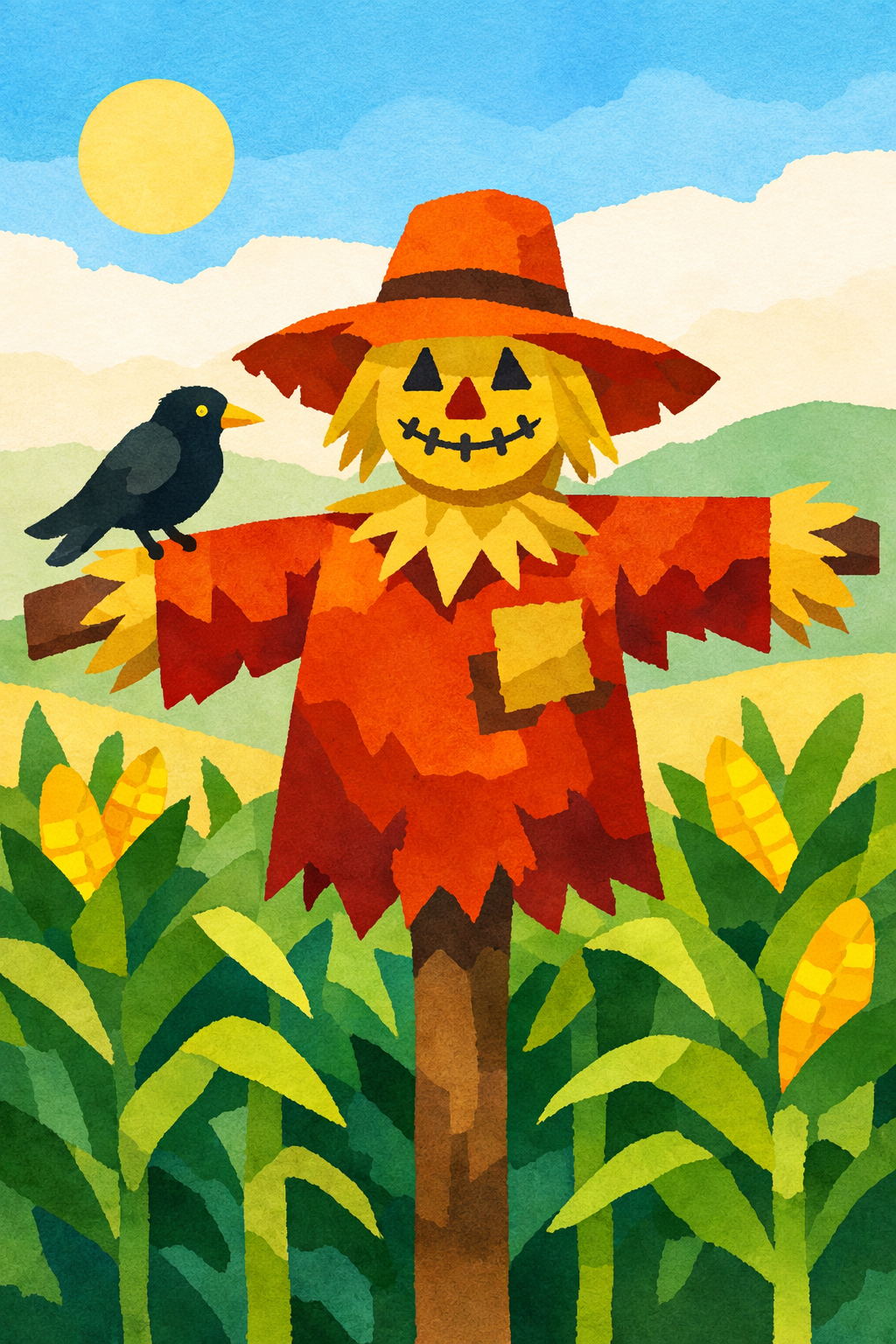 Scarecrow In A Cornfield cross-stitch pattern preview — Farmhouse & Rustic