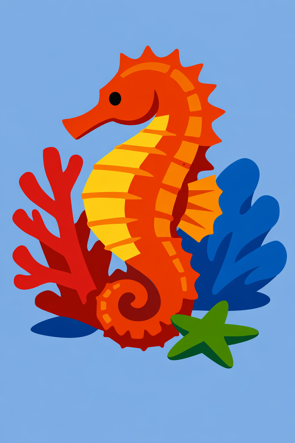 Seahorse Among Coral cross-stitch pattern preview — Nautical & Coastal