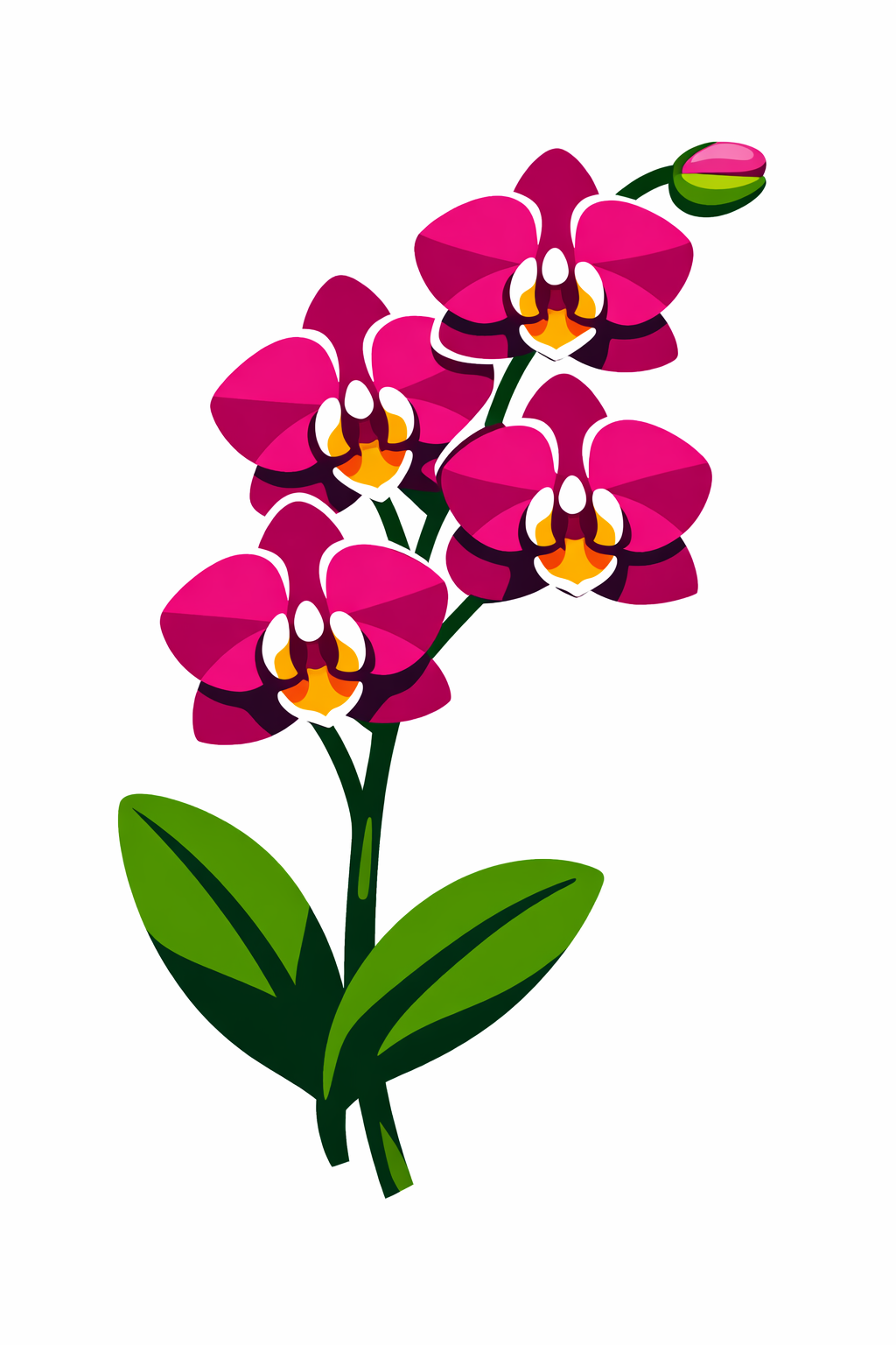 Single Orchid Stem cross-stitch pattern preview — Florals & Botanicals