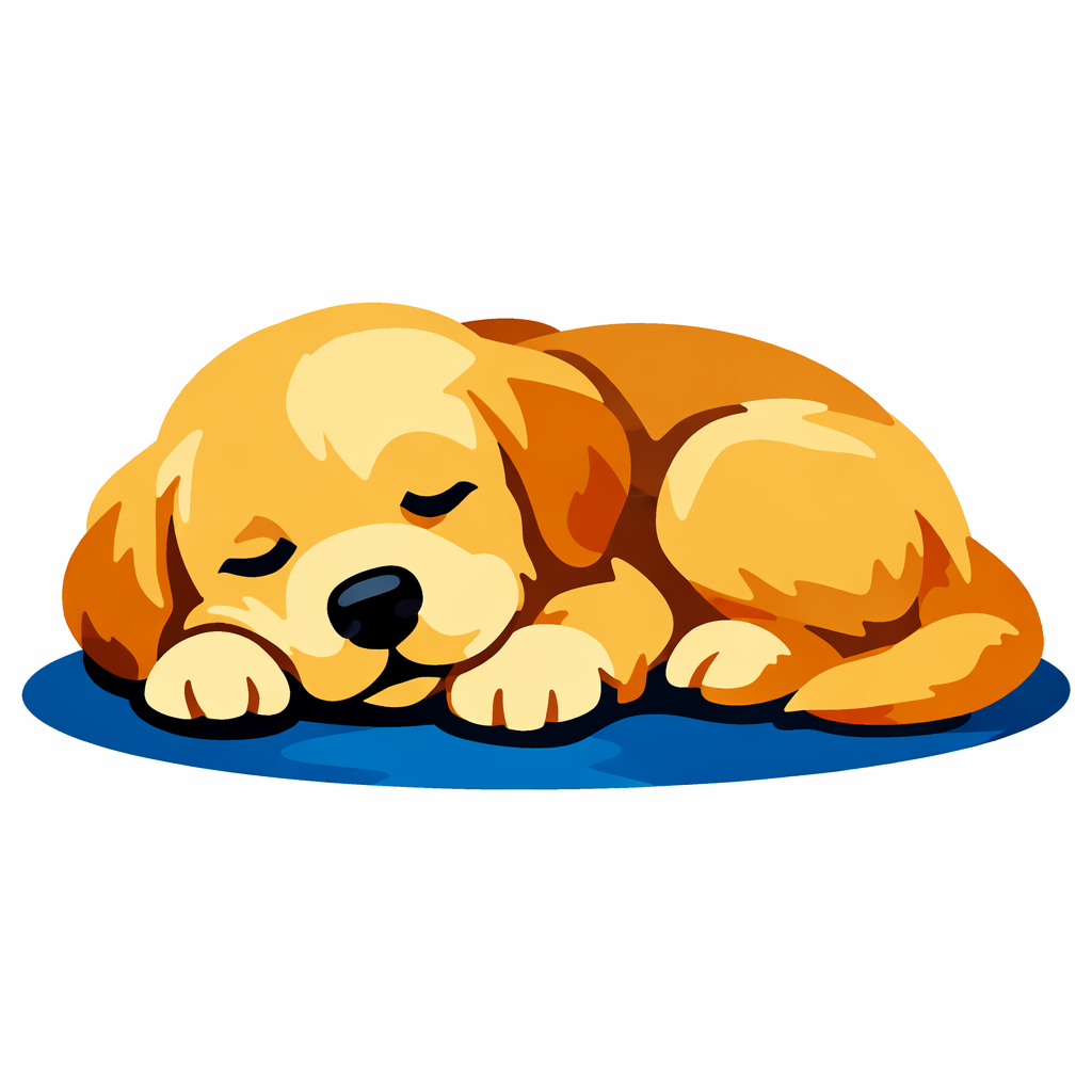 Sleeping Golden Retriever Puppy cross-stitch pattern preview — Animals & Pets
