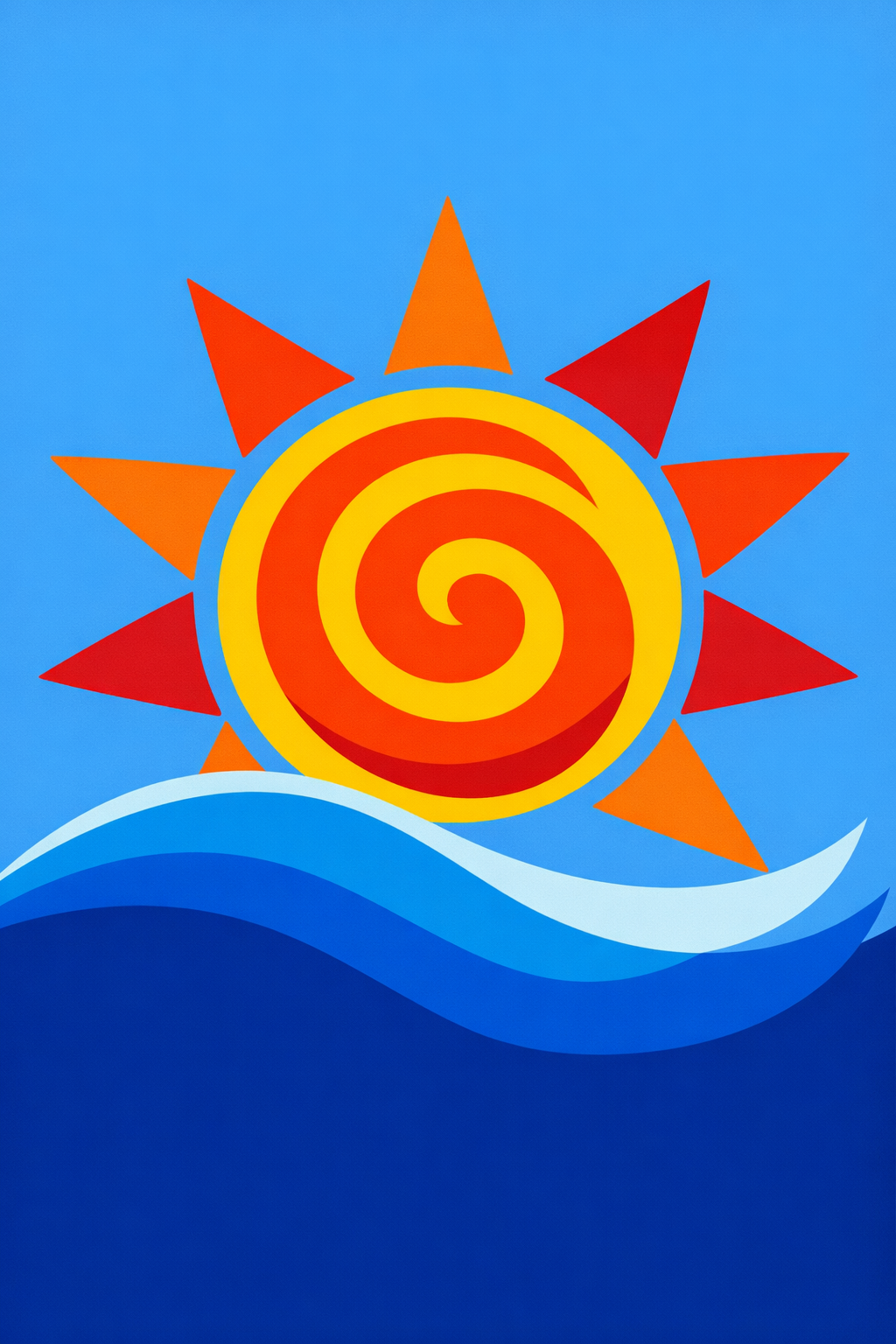 Spiral Sun Motif cross-stitch pattern preview — Geometric & Abstract