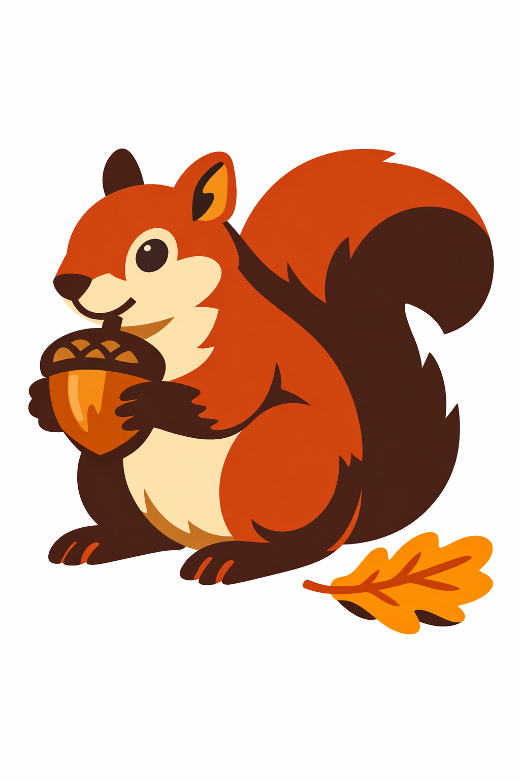 Squirrel Holding An Acorn cross-stitch pattern preview — Birds & Woodland Creatures