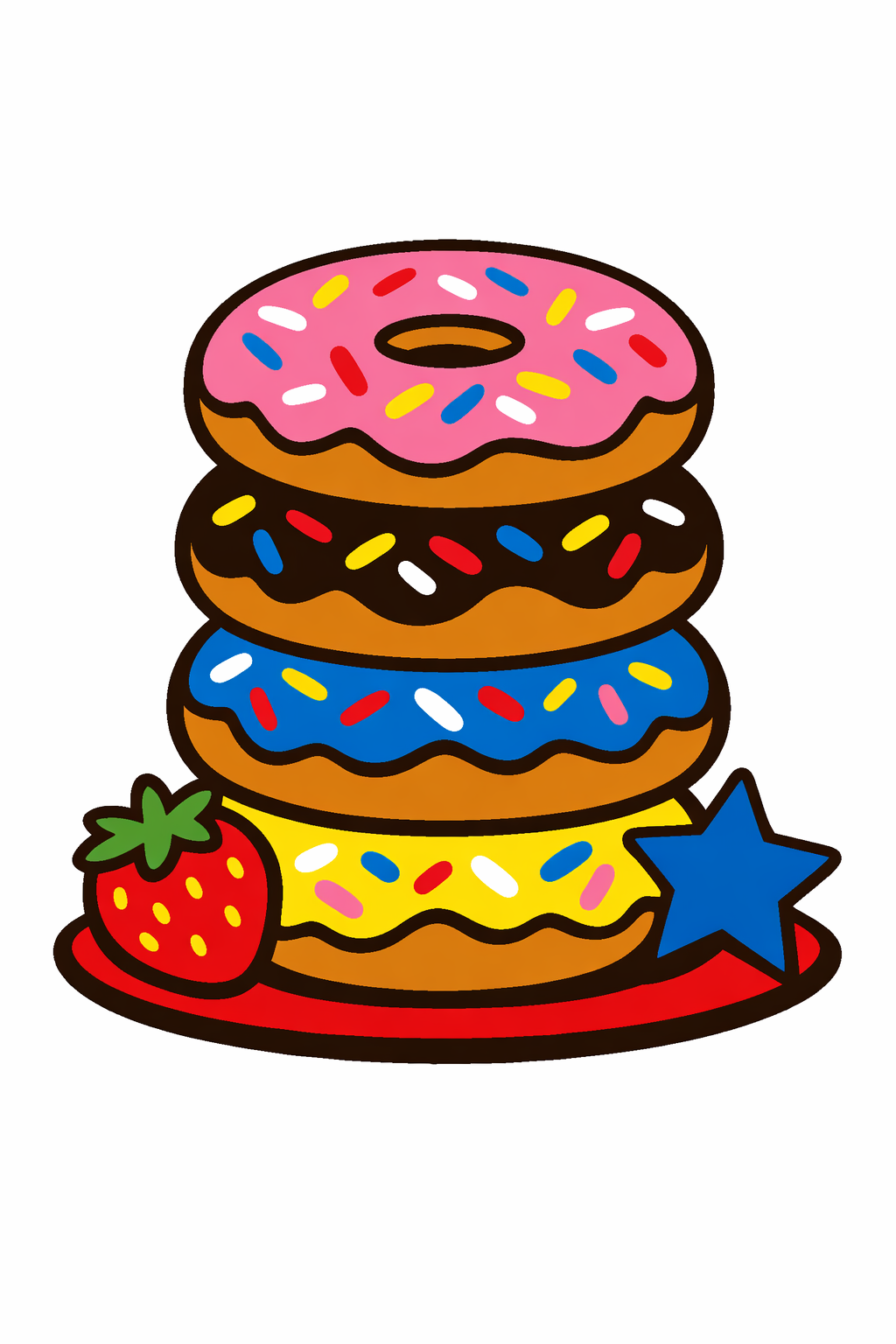 Stack Of Donuts With Sprinkles cross-stitch pattern preview — Food & Drink