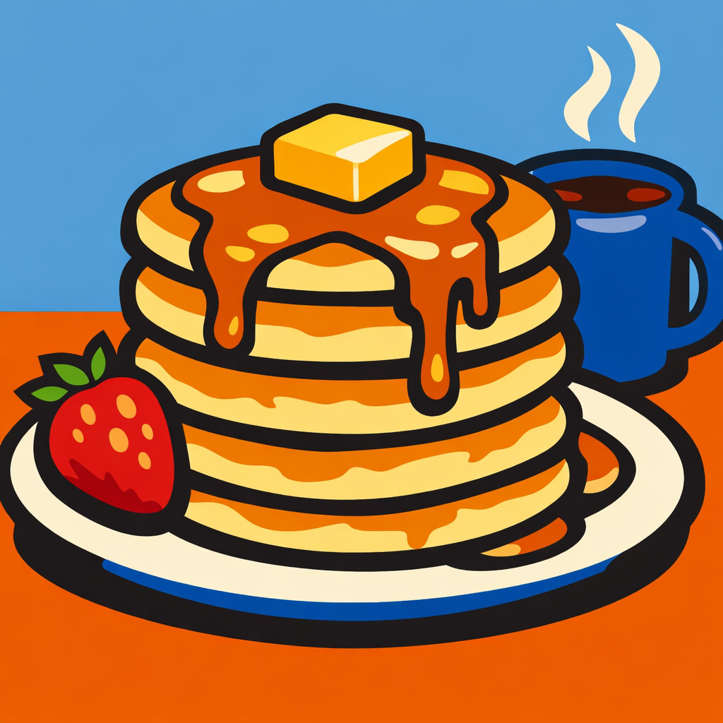 Stack Of Pancakes With Syrup cross-stitch pattern preview — Food & Drink