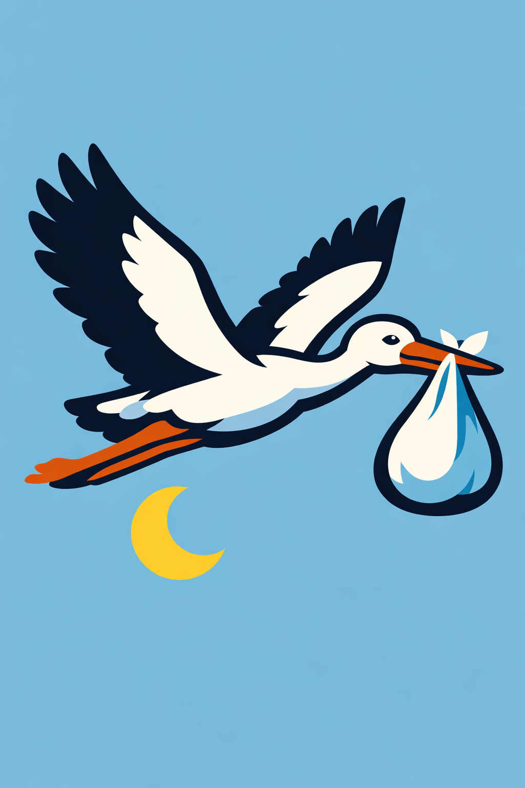 Stork Carrying A Bundle cross-stitch pattern preview — Nursery & Baby