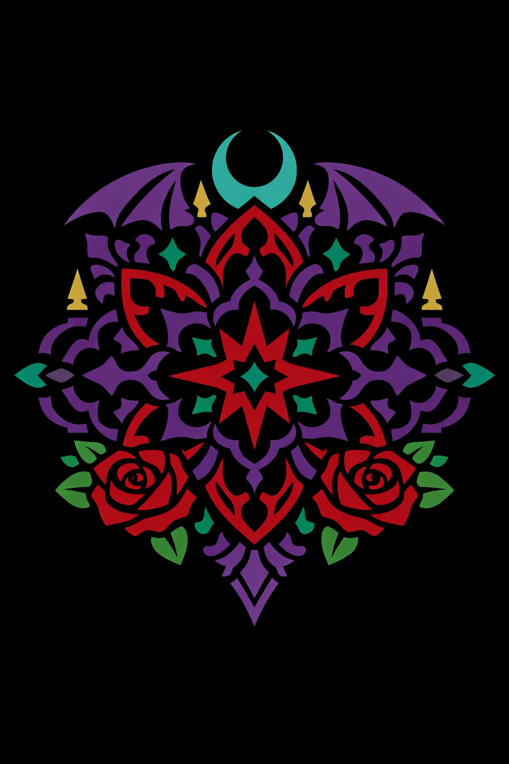 Symmetrical Kaleidoscope Motif cross-stitch pattern preview — Geometric & Abstract