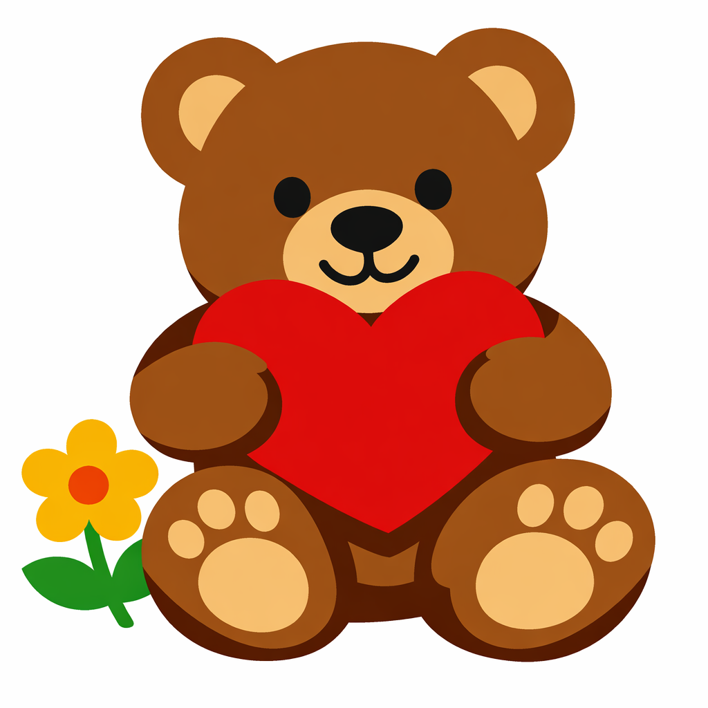 Teddy Bear Holding A Heart cross-stitch pattern preview — Nursery & Baby