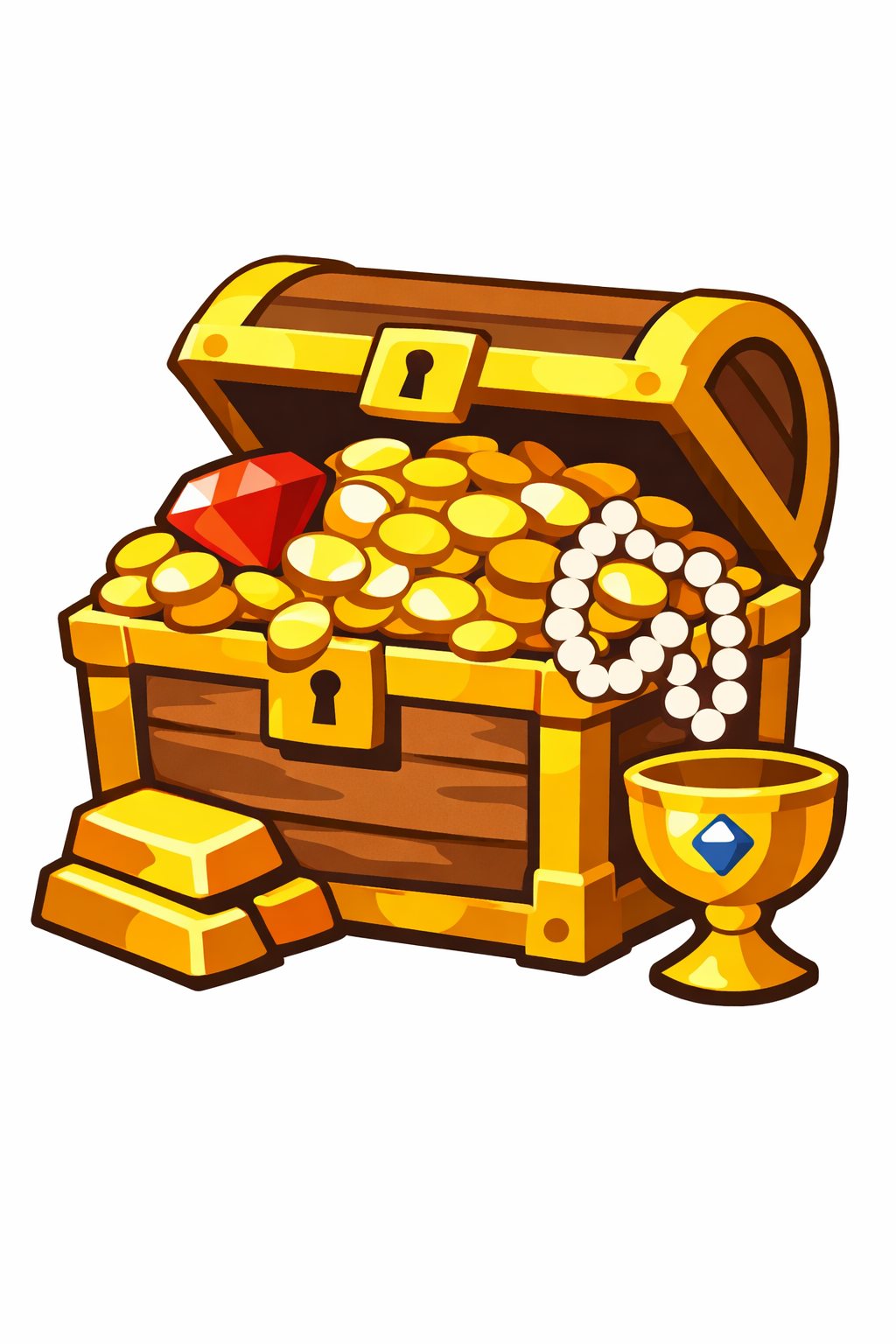 Treasure Chest Overflowing With Gold cross-stitch pattern preview — Fantasy & Whimsical