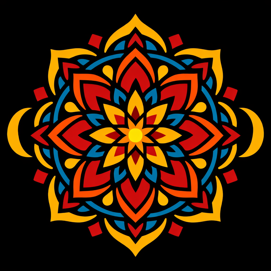 Two-color Radial Mandala Pattern cross-stitch pattern preview — Geometric & Abstract