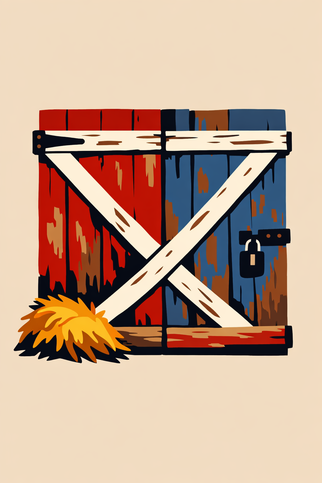 Weathered Barn Door cross-stitch pattern preview — Farmhouse & Rustic