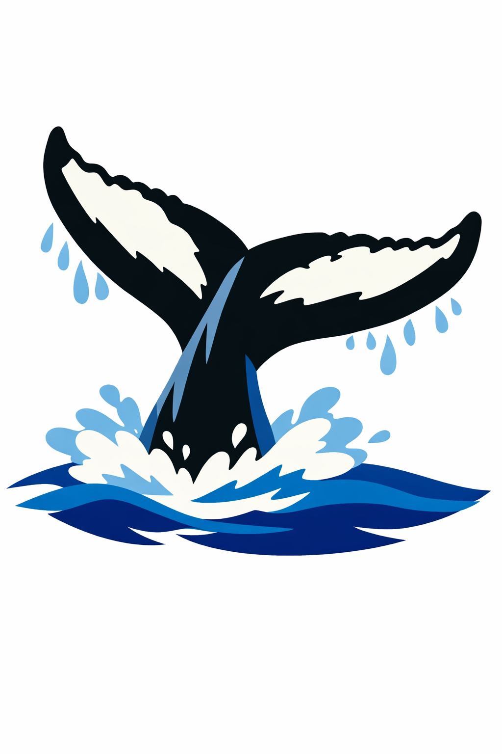 Whale's Tail Breaching The Water cross-stitch pattern preview — Nautical & Coastal