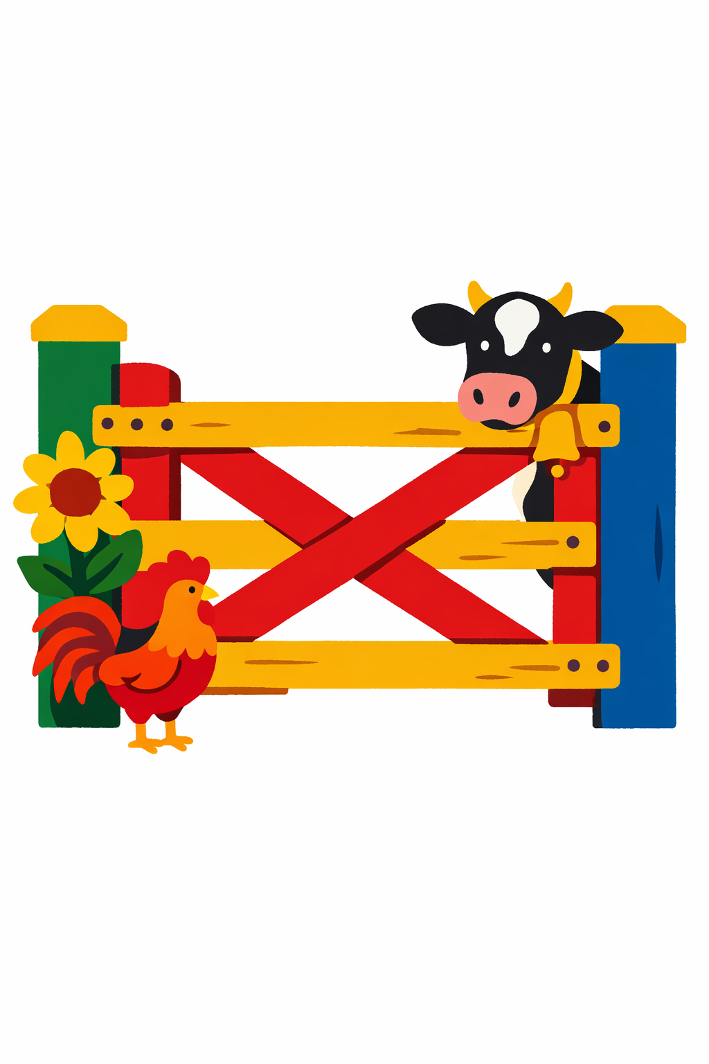 Wooden Farm Gate cross-stitch pattern preview — Farmhouse & Rustic