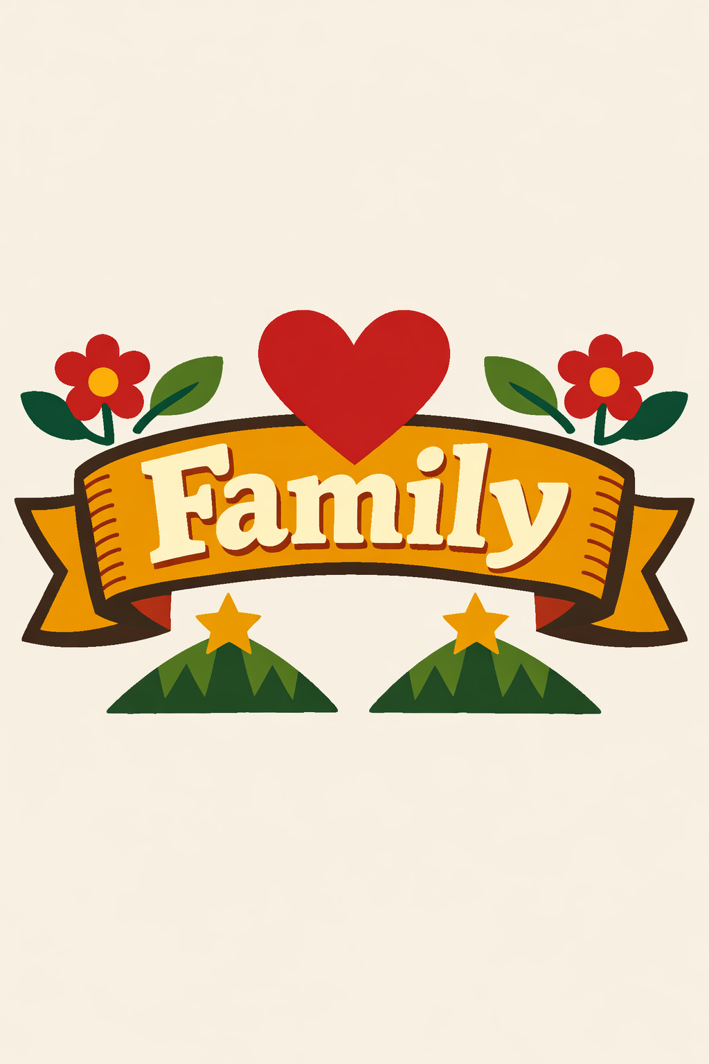 Word Family In A Rustic Banner cross-stitch pattern preview — Quotes, Sayings & Monograms