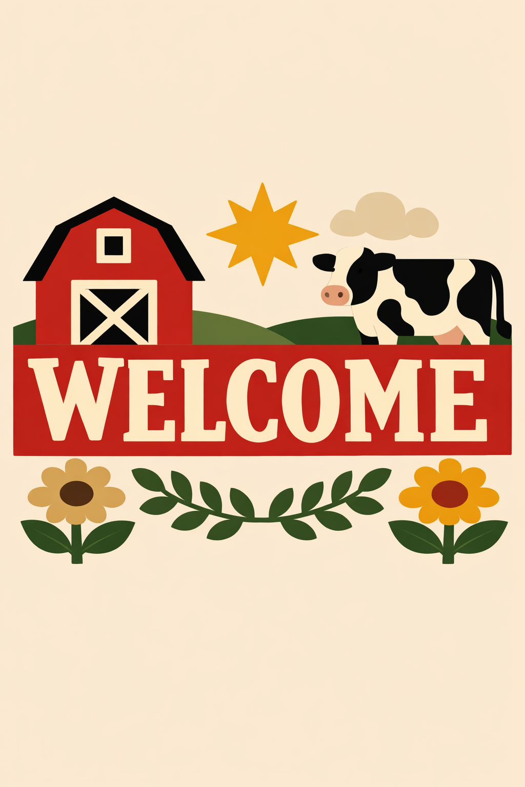 Word Welcome In A Farmhouse-style Banner cross-stitch pattern preview — Quotes, Sayings & Monograms