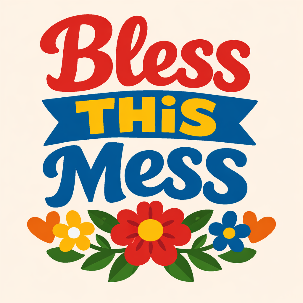 Words Bless This Mess With A cross-stitch pattern preview — Quotes, Sayings & Monograms