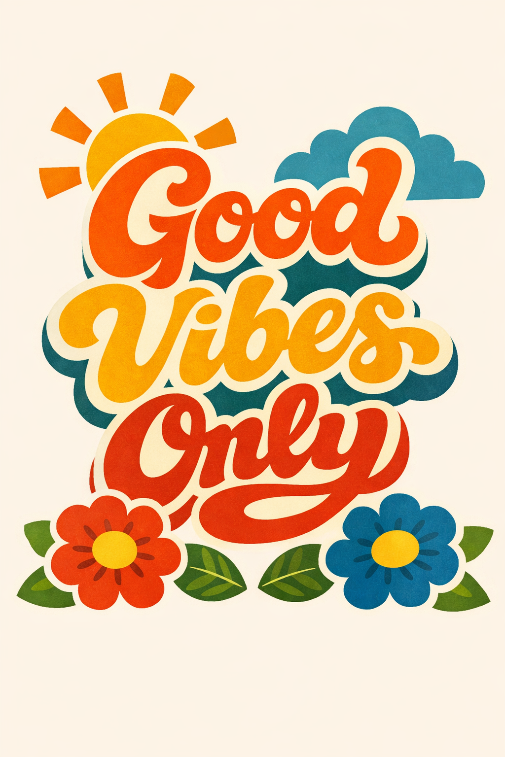 Words Good Vibes Only In A cross-stitch pattern preview — Quotes, Sayings & Monograms