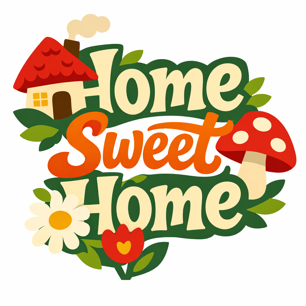 Words Home Sweet Home In A cross-stitch pattern preview — Quotes, Sayings & Monograms