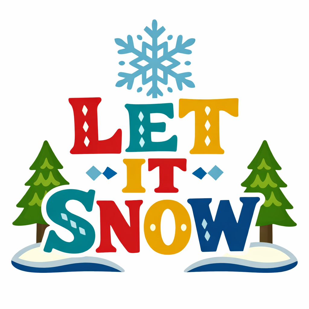 Words Let It Snow With A cross-stitch pattern preview — Quotes, Sayings & Monograms