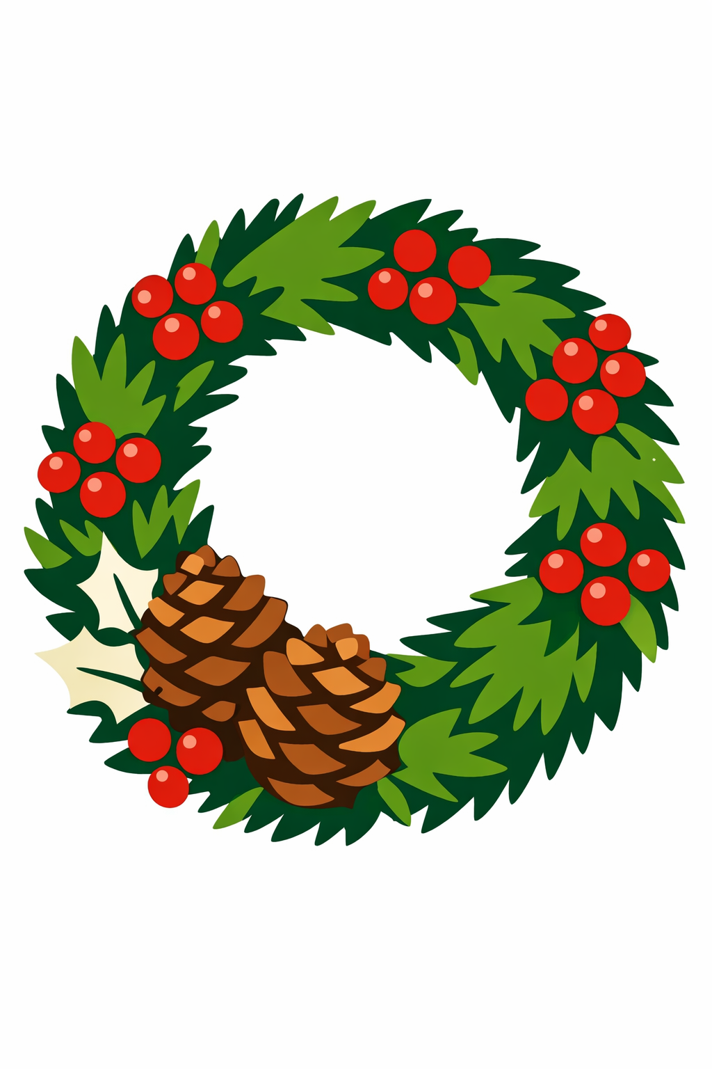 Wreath Of Pine And Berries cross-stitch pattern preview — Holidays & Seasonal